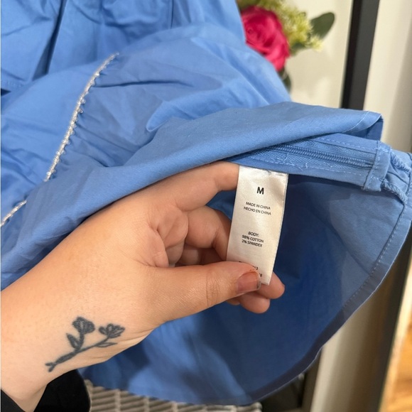 Wildfox Blue tank Ruffle Blouse size medium - Picture 4 of 7